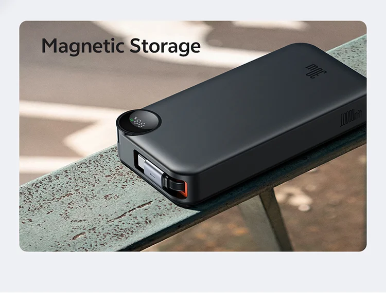 باور بانك Mcdodo MC-3870 بسعة 10000mAh وقدرة 30W مع كابل قابل للسحب وشاشة رقمية - أسود - Thumbnail 12