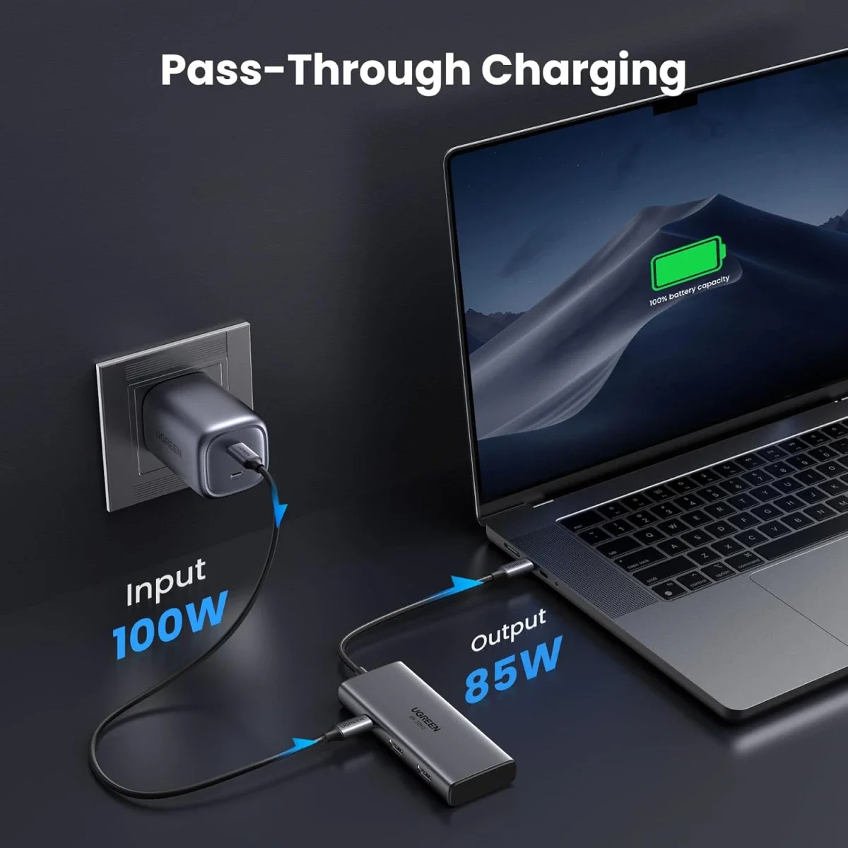 محطة إرساء USB-C 6 في 1 من Ugreen مع دقة مزدوجة 4K@60Hz و8K@30Hz و100W PD - Image 7