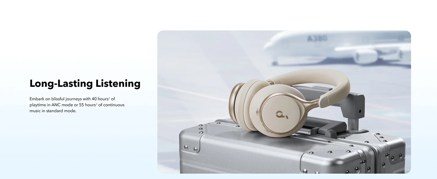 Anker Soundcore Space One ANC Headphones, 2X Voice Reduction, 40H ANC, Bluetooth 5.3, White - Image 11