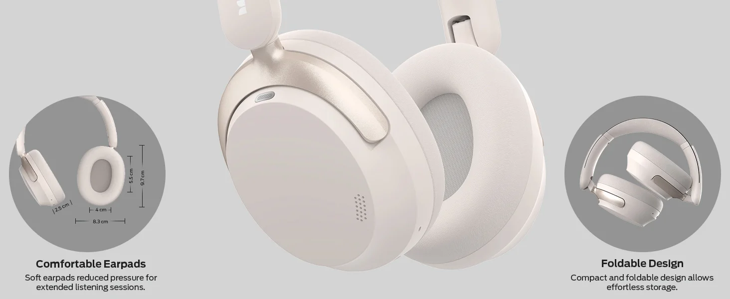 Monster Persona 3rd ANC Wireless Over-Ear Headphones with Mic, 70 Hours Playtime - White - Thumbnail 13