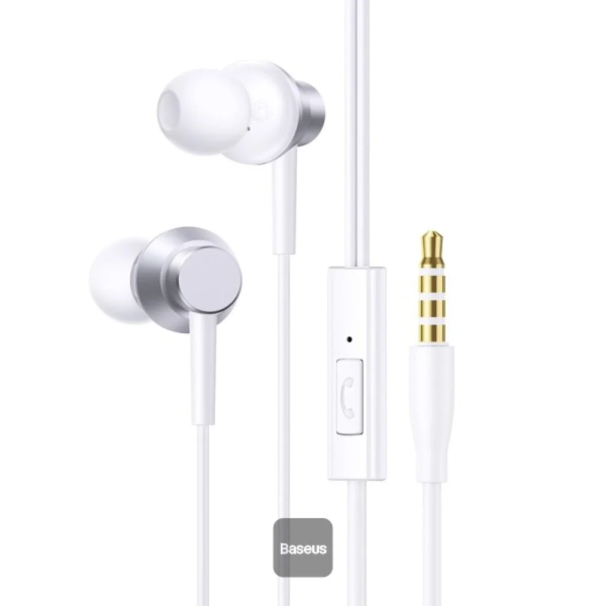 Baseus Encok HZ11 Wired In-Ear Earphones with Mic, 3.5mm Jack - White