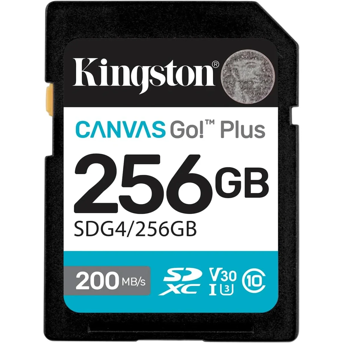 بطاقة ذاكرة SD Kingston Canvas Go! Plus سعة 256GB بسرعة تصل إلى 200MB/s Class 10 UHS-I U3 V30 - Image 2