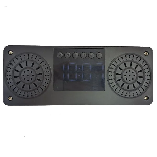V-C217 Portable Speaker Alarm Clock – Wooden Color, TF/USB/FM Radio - Thumbnail 2
