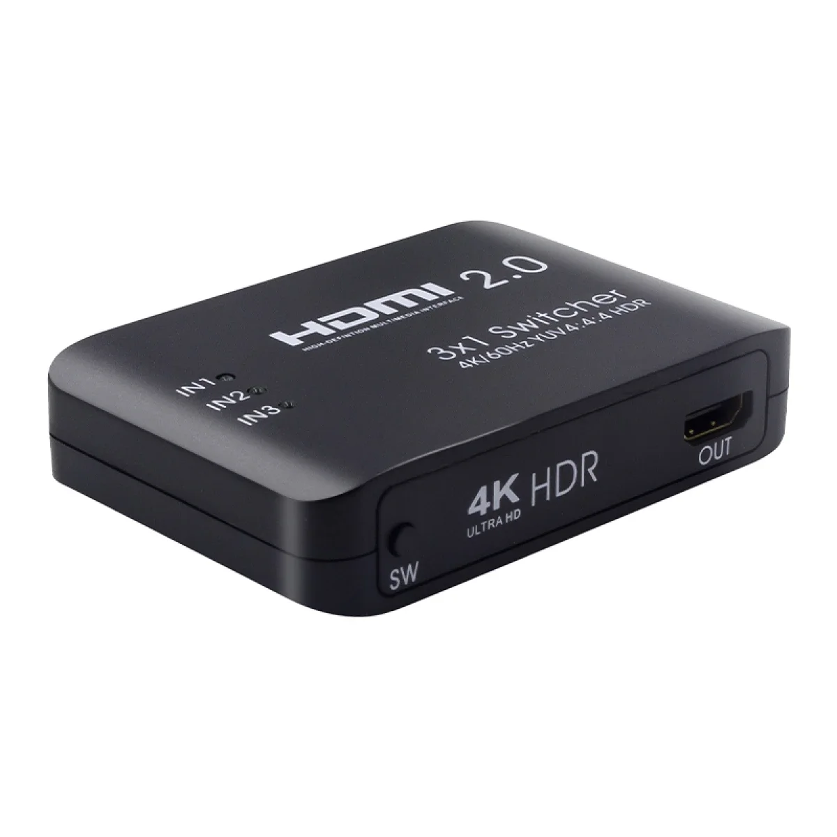 محول HDMI 2.0 بثلاثة منافذ مع ريموت IR، 1080P، أسود