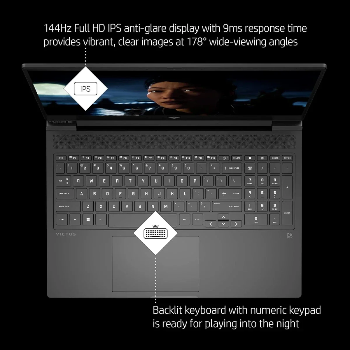 HP Victus 15-fa2082wm Gaming Laptop 15.6-inch FHD 144Hz Core i5-13420H RTX 4050 16GB RAM 512GB SSD Mica Silver - Thumbnail 3