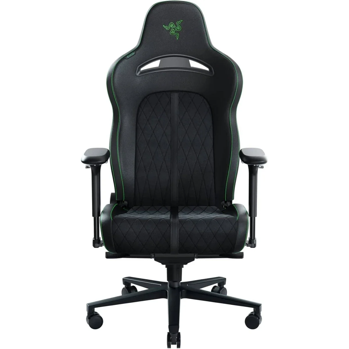 Razer Enki Pro Premium Gaming Chair with Alcantara Leather, Lumbar Support & 152° Recline - Black/Green
