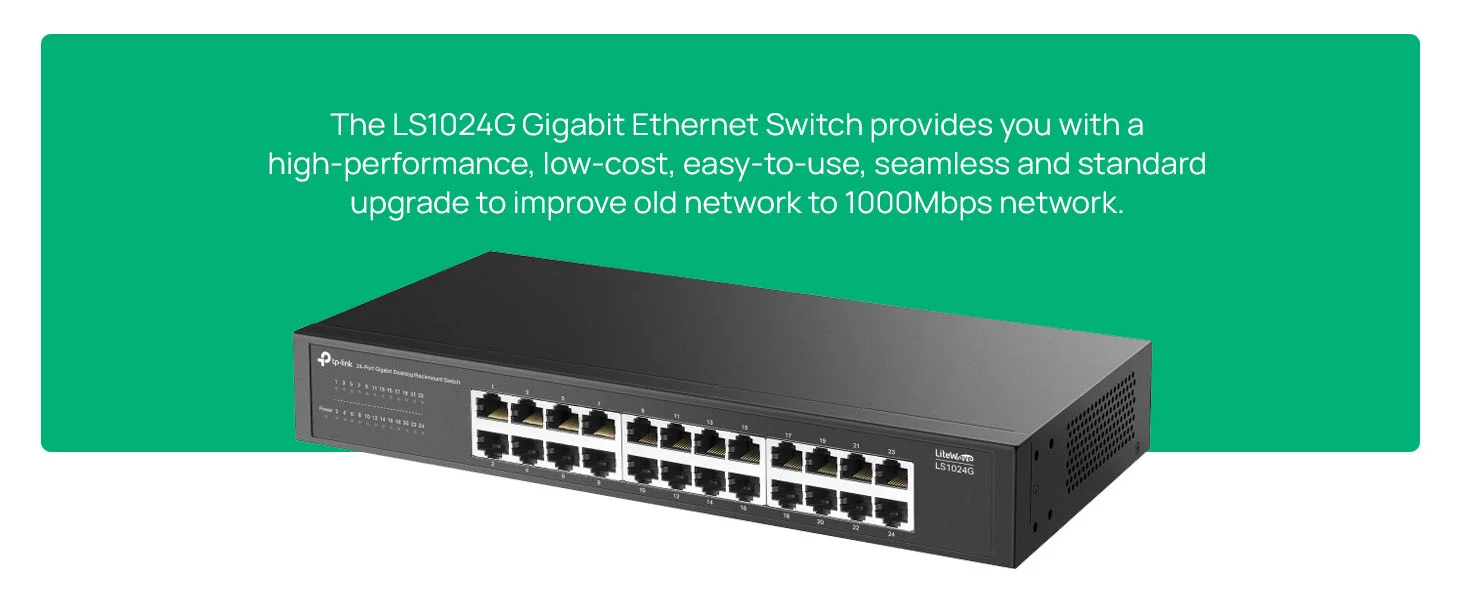 سويتش شبكة TP-LINK LS1024G جيجابت 24 منفذ للاستخدام المكتبي والتركيب على الراك - Thumbnail 8