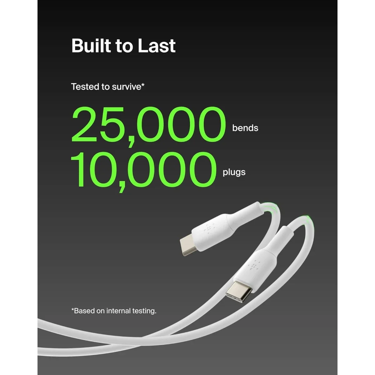 كابل Belkin CAB003BT1MWH BoostCharge USB-C إلى USB-C للشحن السريع 1 متر أبيض - Thumbnail 3