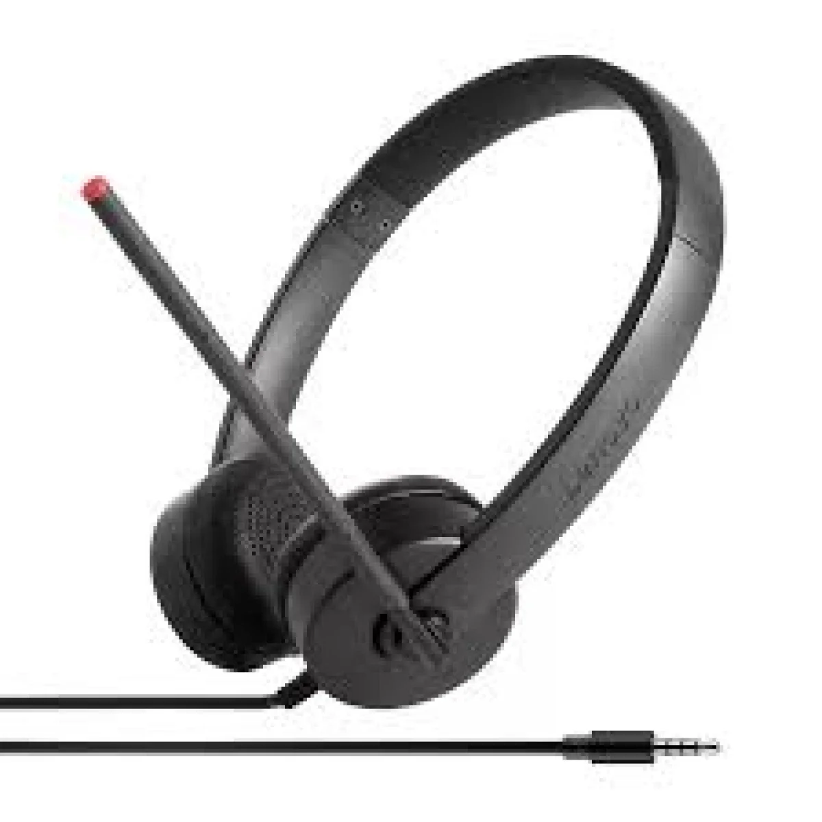 سماعة رأس Lenovo 4XD0K25030 Essential Stereo VoIP Analog بمنفذ 3.5 ملم - أسود