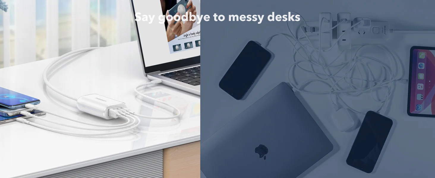 THREEKEY 65W GaN USB-C 4-Port Desktop Charger White - Thumbnail 8