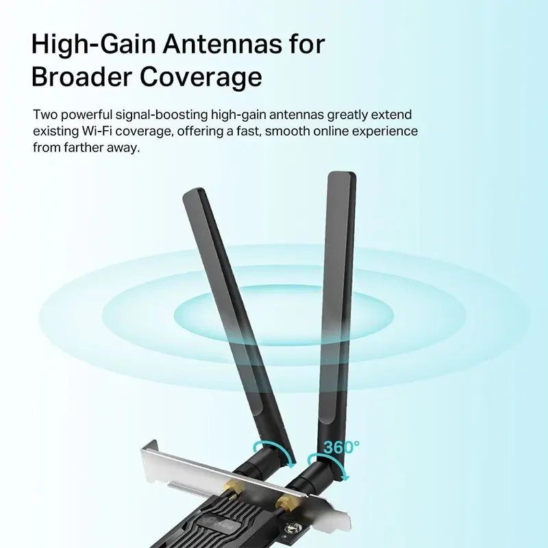 كرت شبكة TP-LINK Archer TX20E AX1800 للكمبيوتر Wi-Fi 6 وبلوتوث 5.2 PCIe بسرعة حتى 1201 Mbps على 5 GHz - Image 4