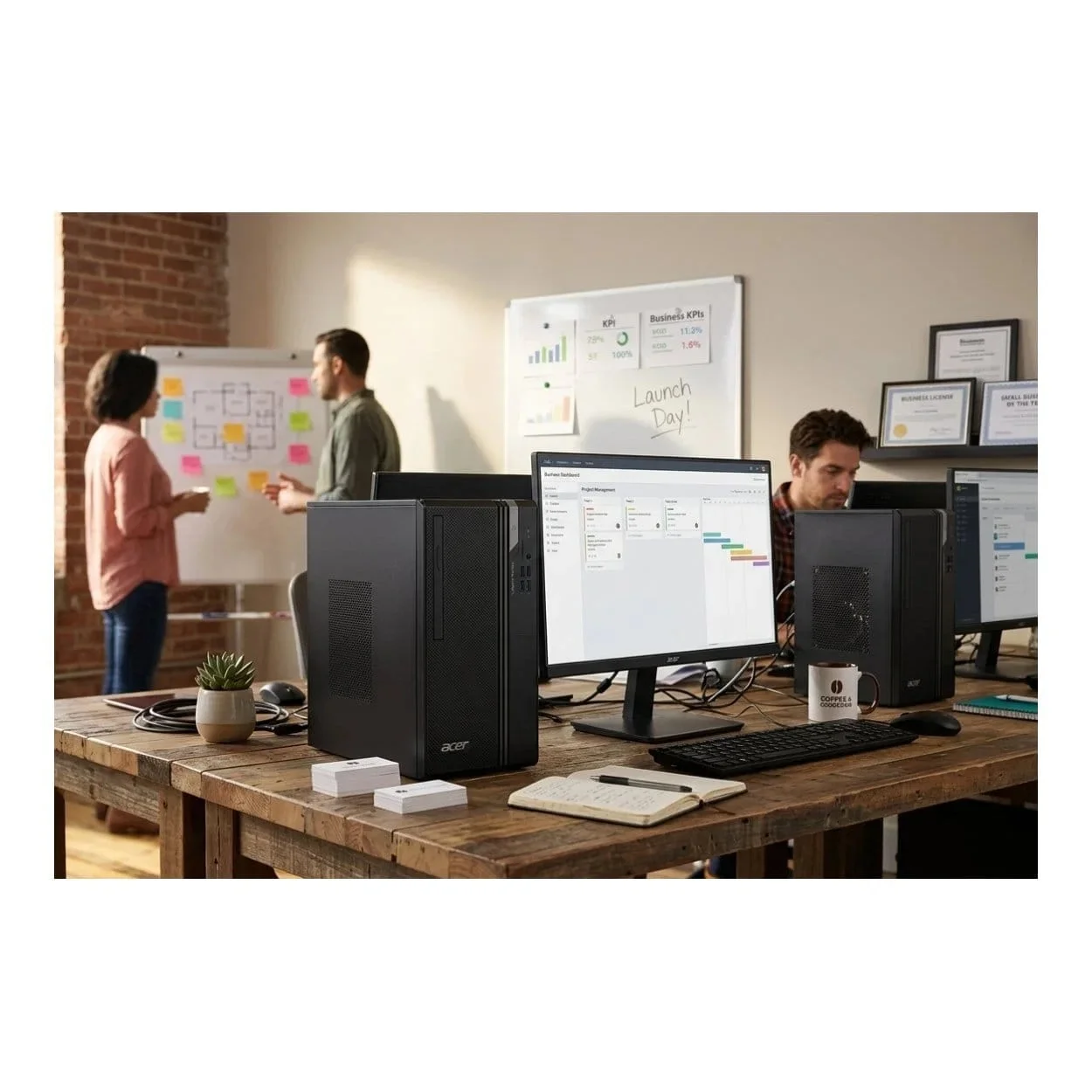 Acer Veriton VS2722G Mini Tower Business Desktop Intel Core i7-14700 8GB RAM 512GB SSD Black - Thumbnail 3