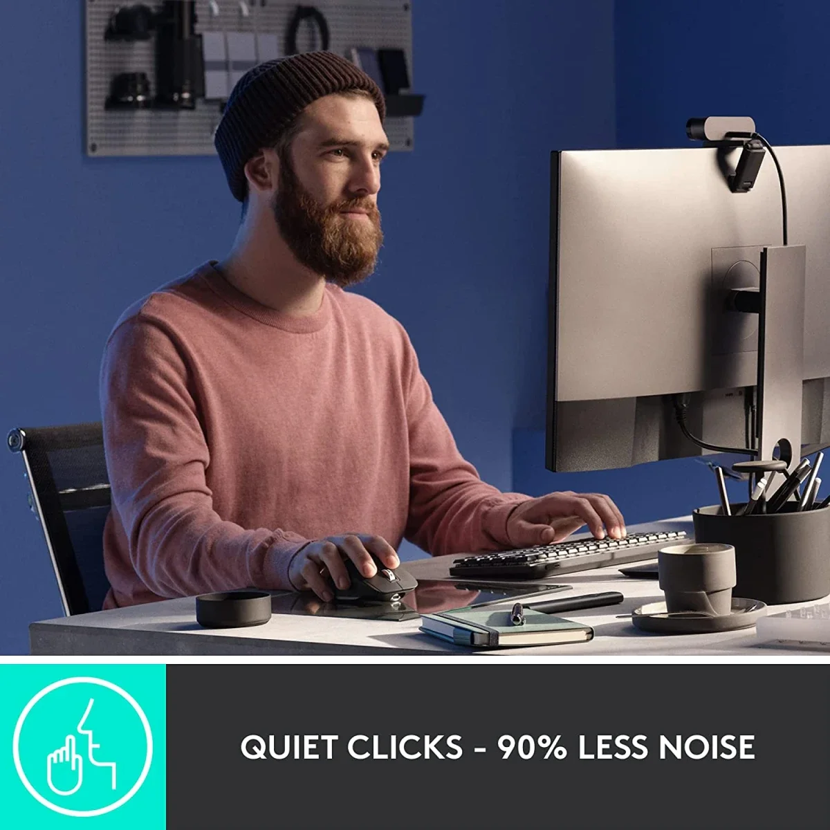 Logitech MX Master 3S Bluetooth Wireless Mouse, 8K DPI, Graphite - Thumbnail 3