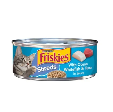 طعام قطط رطب Friskies بالسمك الأبيض والتونة