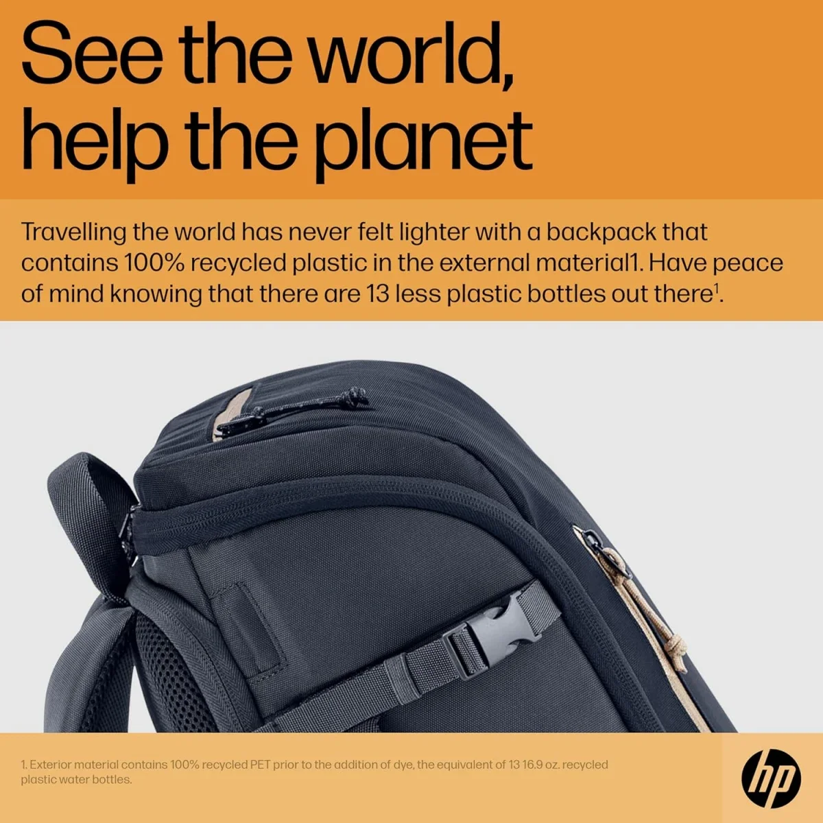 HP Travel 25L Expandable 15.6-Inch Laptop Backpack, Iron Gray - Image 7