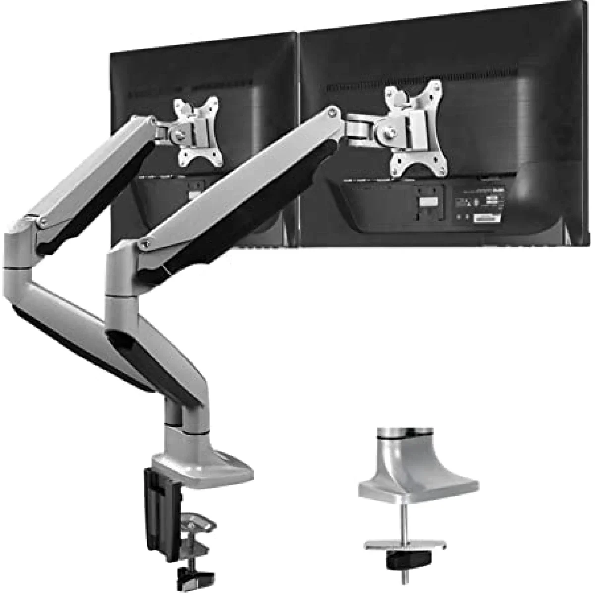 Fellowes Platinum Series Adjustable Dual Monitor Arm - White - Thumbnail 2