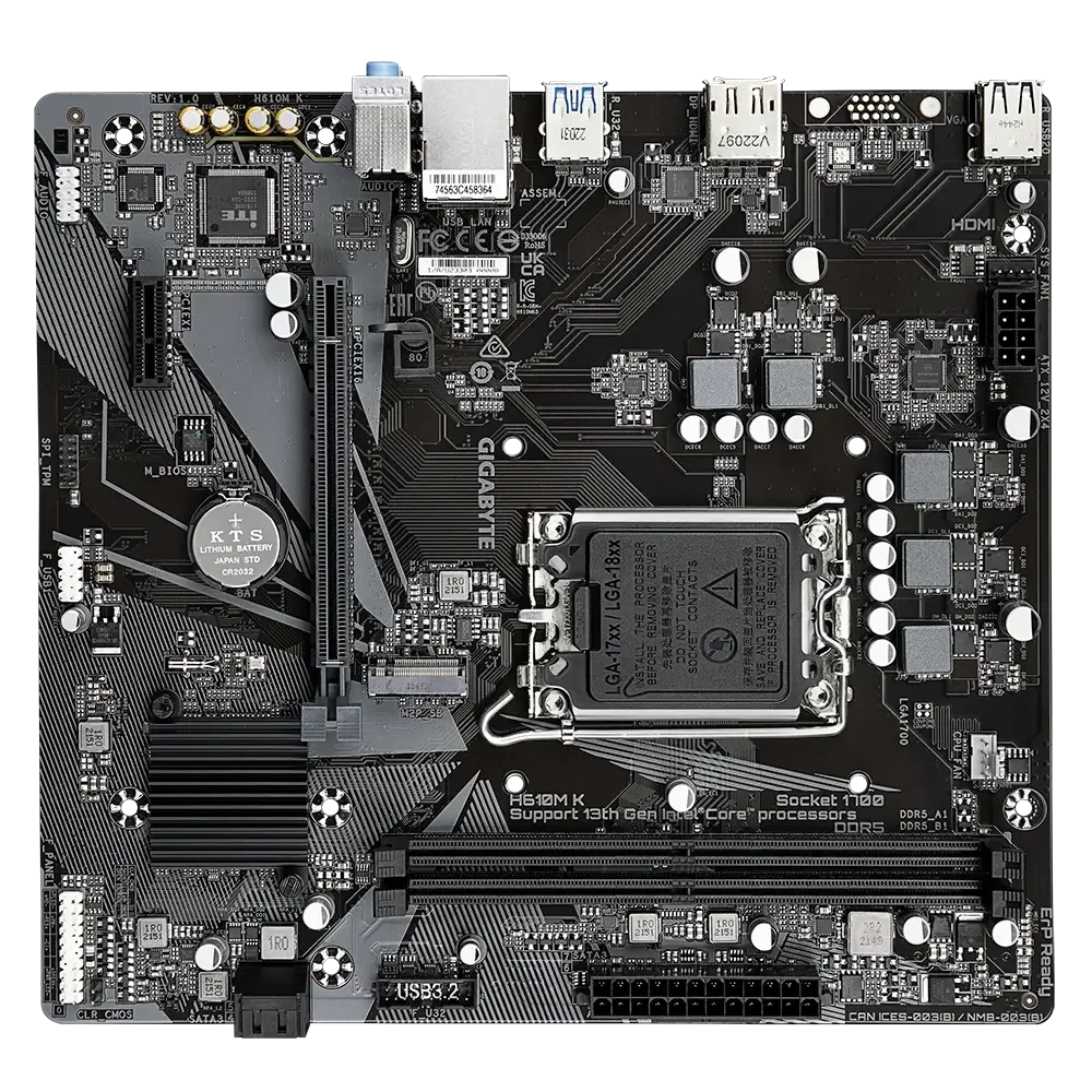 لوحة كمبيوتر GIGABYTE H610M K DDR5 - Thumbnail 3