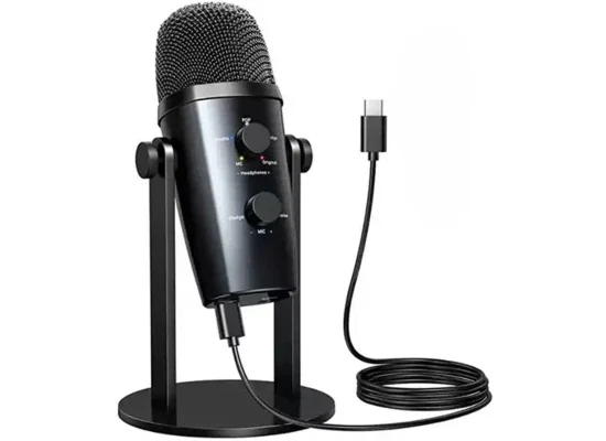 ميكروفون مكثف مكتبي احترافي Jmary MC-PW10 USB مع 4 أوضاع صوت - أسود - Image 7