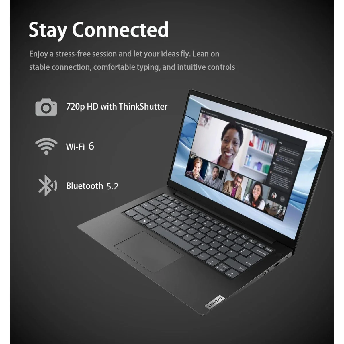 Lenovo V14 G4 IRU 14.0-inch Business Laptop, 13th Gen Intel Core i7-13620H, 16GB RAM, 512GB SSD, FHD, Windows 11 Home, Black - Thumbnail 3