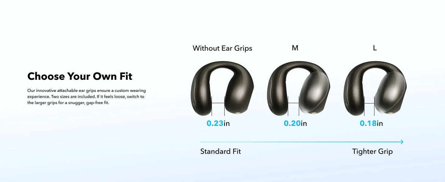 سماعات أذن Anker Soundcore C40i مفتوحة بتصميم مشبك وأزرار تحكم - أسود - Thumbnail 11