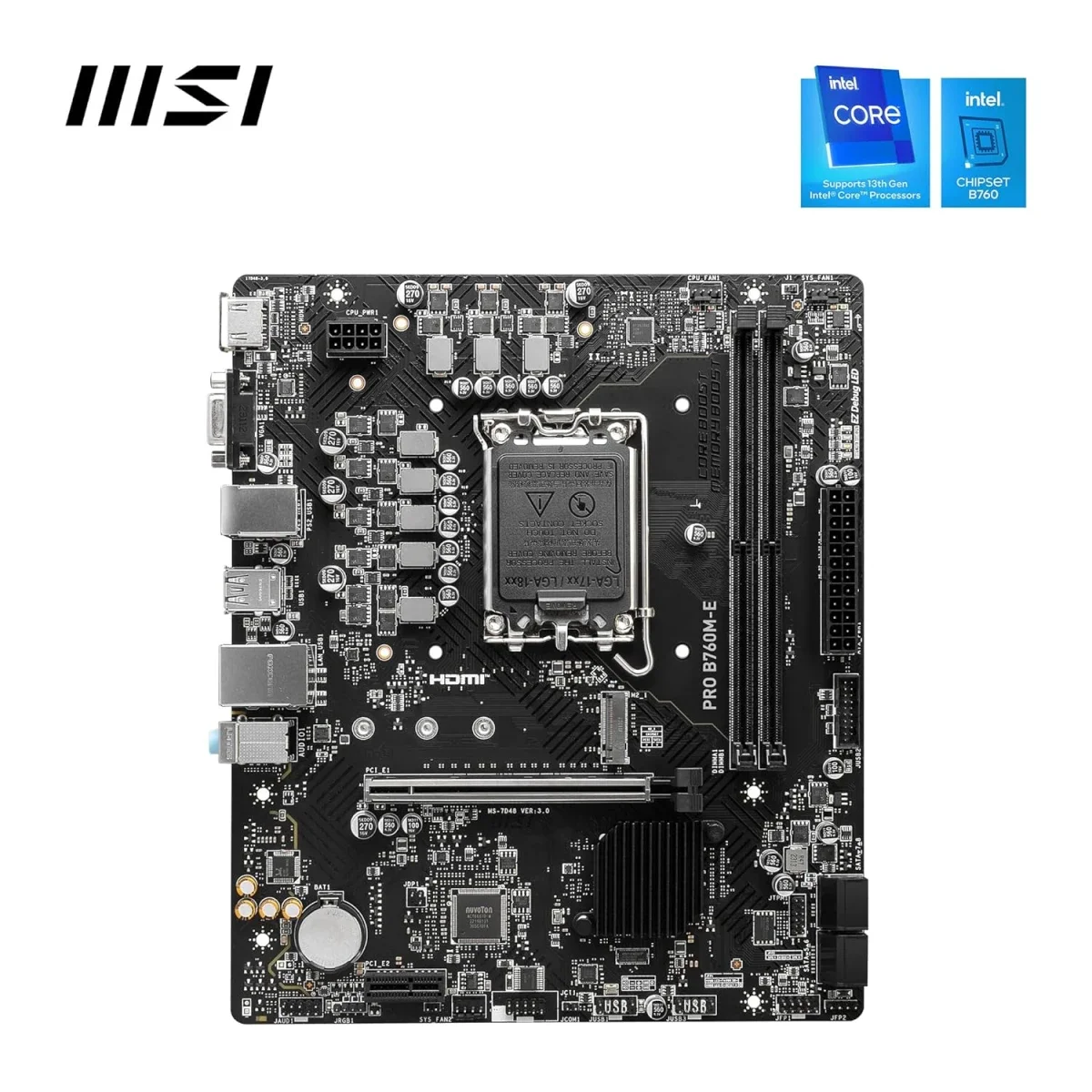 لوحة أم MSI PRO B760M-E DDR5 بحجم Micro-ATX لمعالجات Intel الجيل 13، PCIe 4.0، منفذ 1x M.2 Gen4 x4 - Thumbnail 5