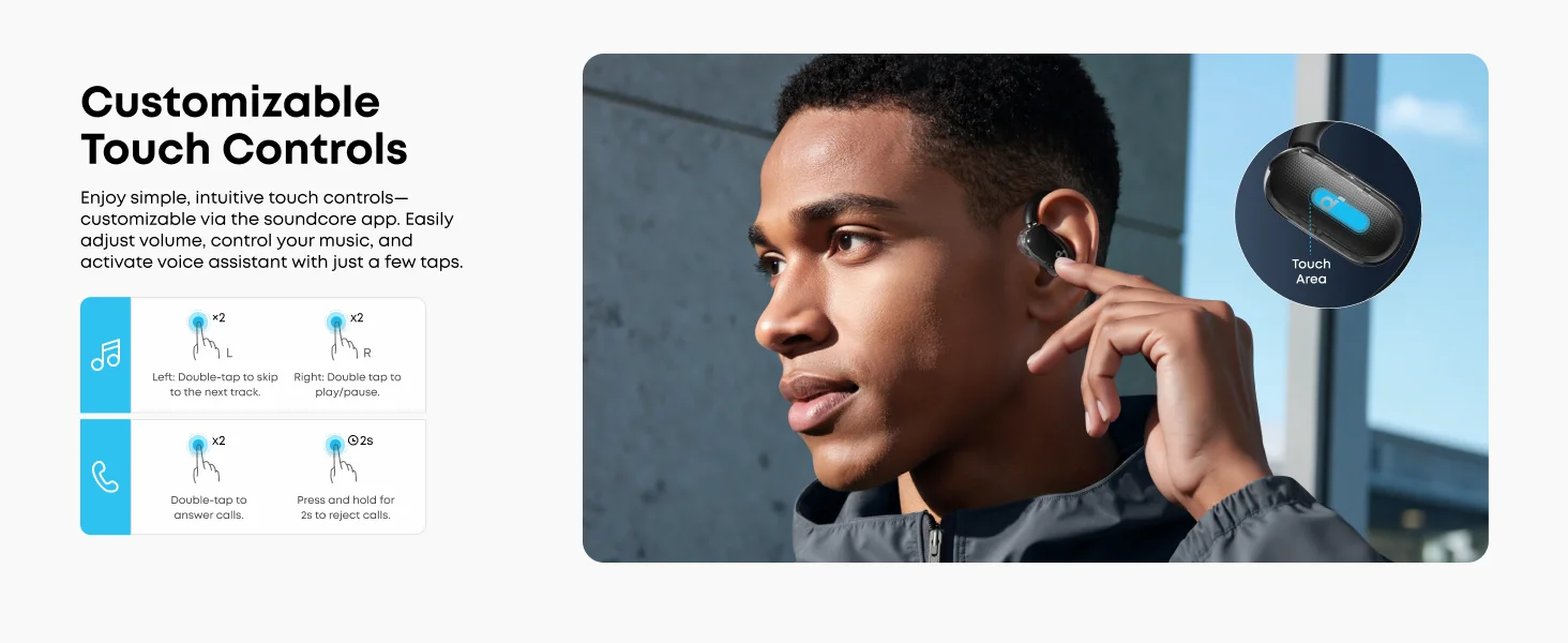 سماعات مفتوحة الأذن Anker Soundcore V40i بتقنية Bluetooth 5.4 ووقت تشغيل 21 ساعة - أسود - Image 25