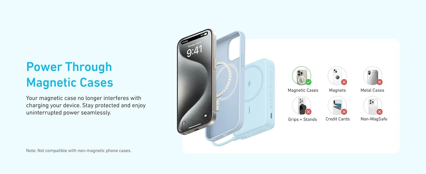 Anker Zolo 10000mAh Magnetic Power Bank with 30W Fast Charging, Built-In USB-C Cable & Stand - Blue - Thumbnail 17