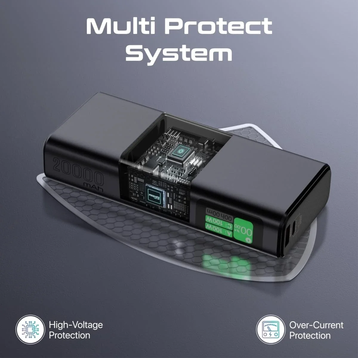 Promate Titan-130 20000mAh 130W Power Delivery Power Bank - Thumbnail 9