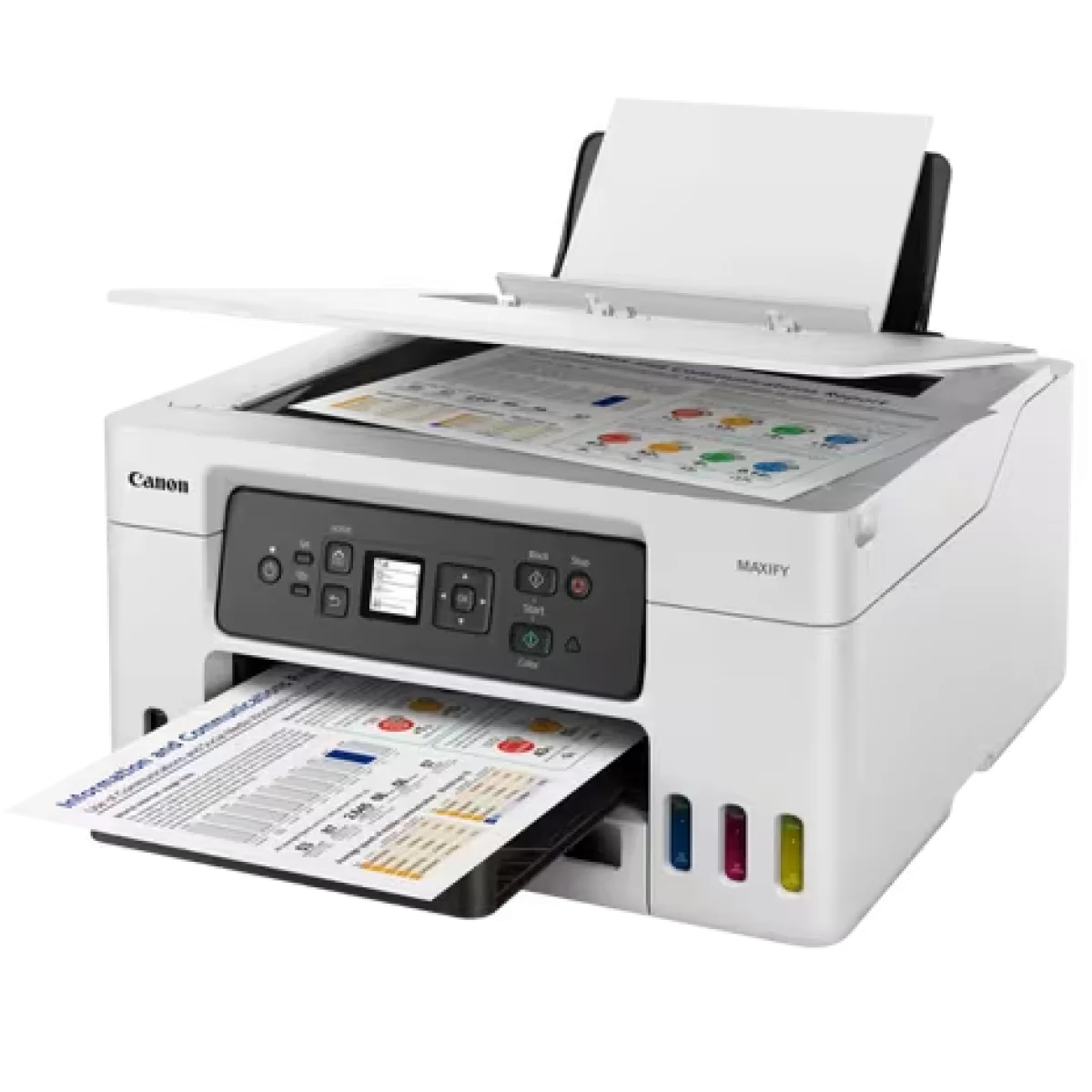 طابعة Canon MAXIFY GX3040 لاسلكية 3 في 1 بخزان حبر قابل لإعادة التعبئة - أبيض