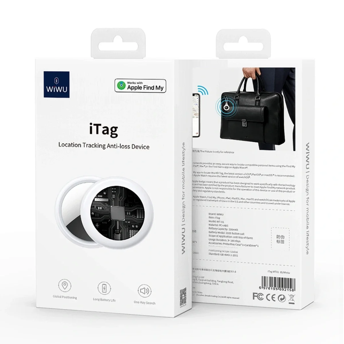 متعقب ذكي مضاد للفقدان WIWU iTag WT-01 متوافق مع Apple Find My - Thumbnail 3