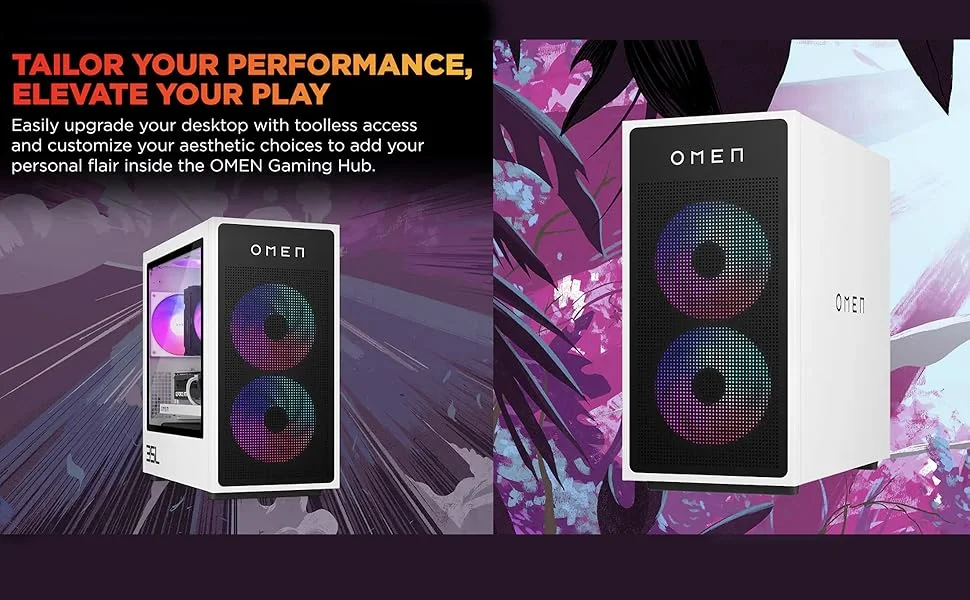 كمبيوتر مكتبي للألعاب HP OMEN 35L GT16-0344 AI Ryzen 7 8700F RTX 5060 Ti 16GB DDR7 رام 16GB SSD 1TB أبيض - Image 8