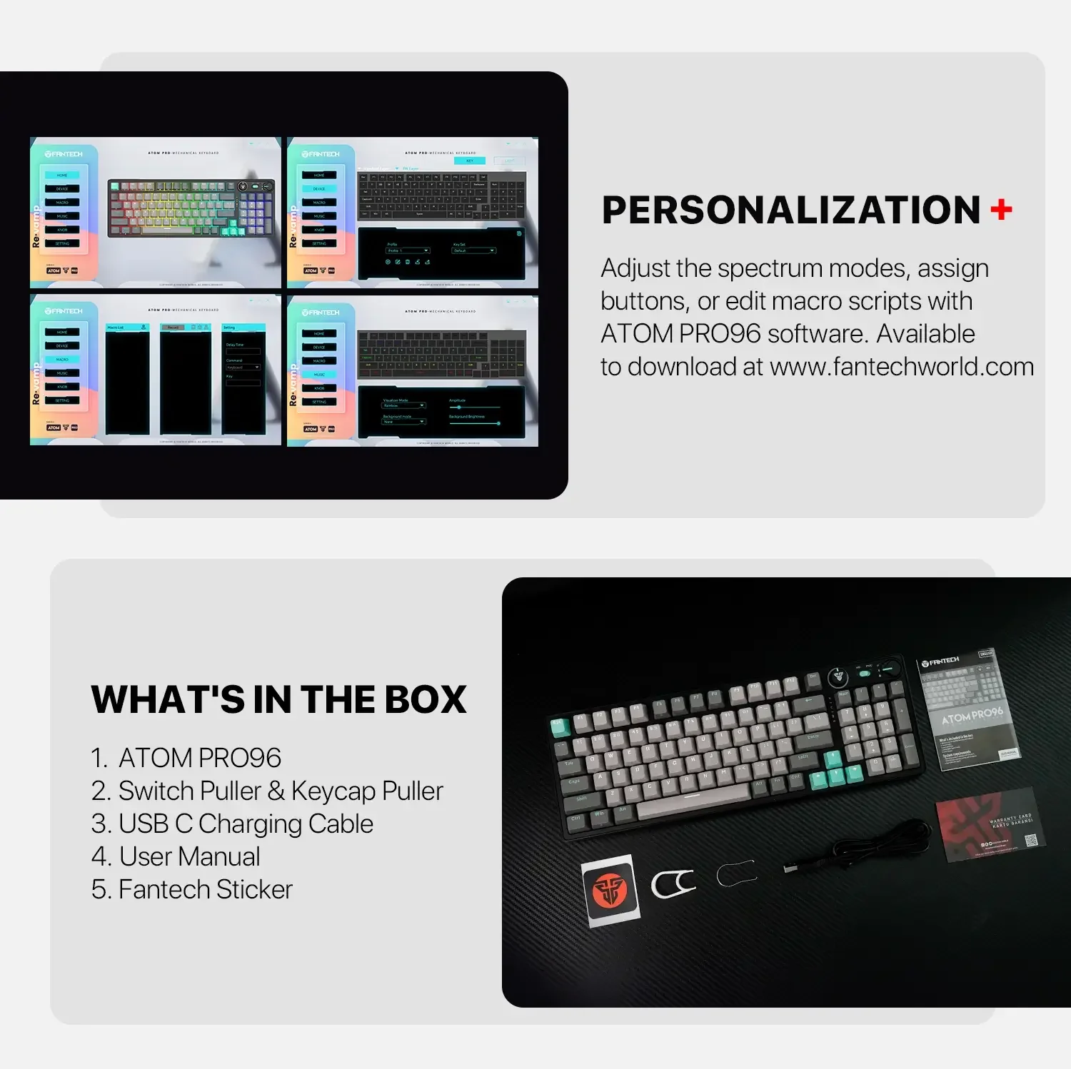Fantech ATOM PRO96 MK914 Mechanical Gaming Keyboard Stellar Edition Saturn - Thumbnail 7