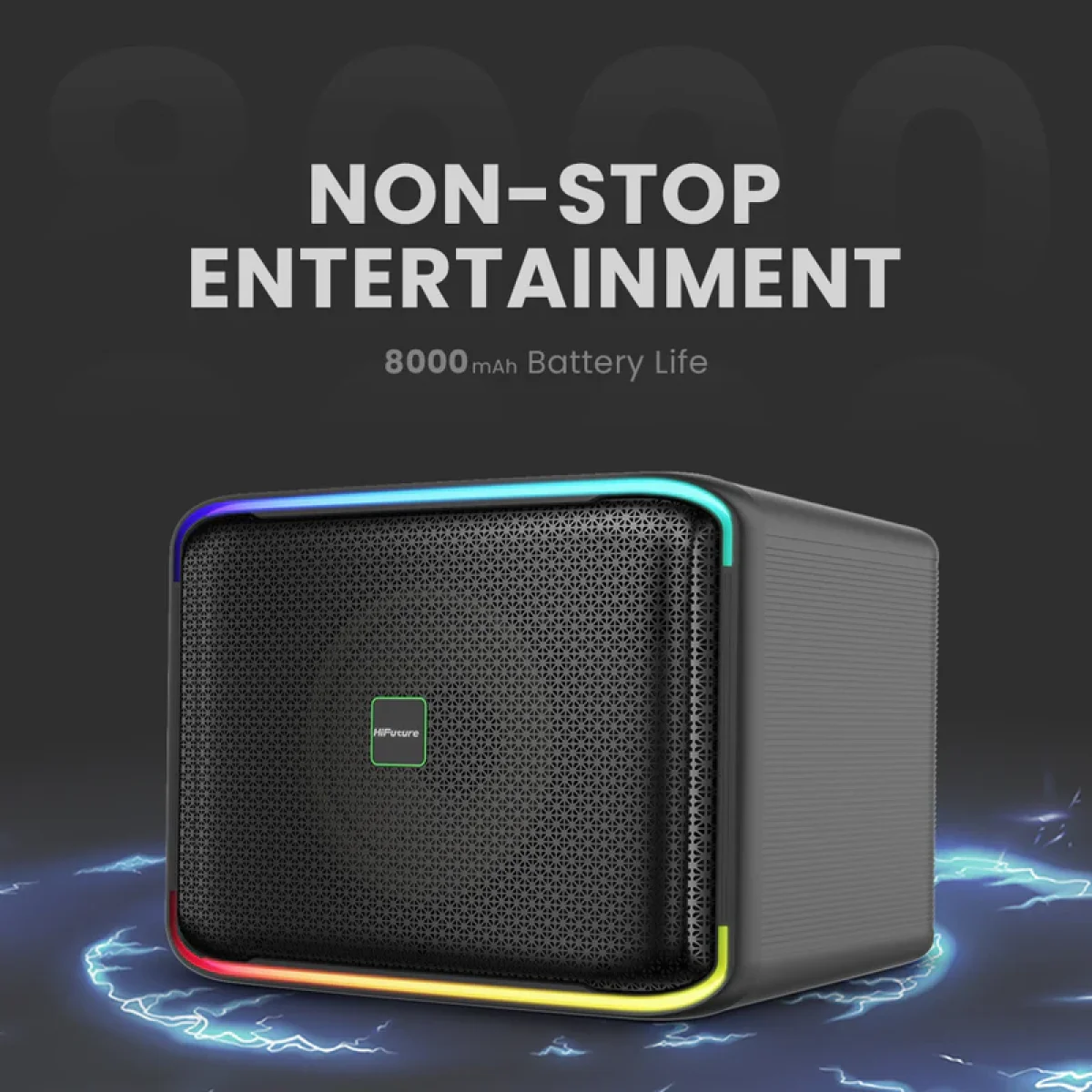 HiFuture Event Horizon 100W Portable Speaker with DynaBoost DSP, RGB LED Strip and 8000mAh Battery - Image 5
