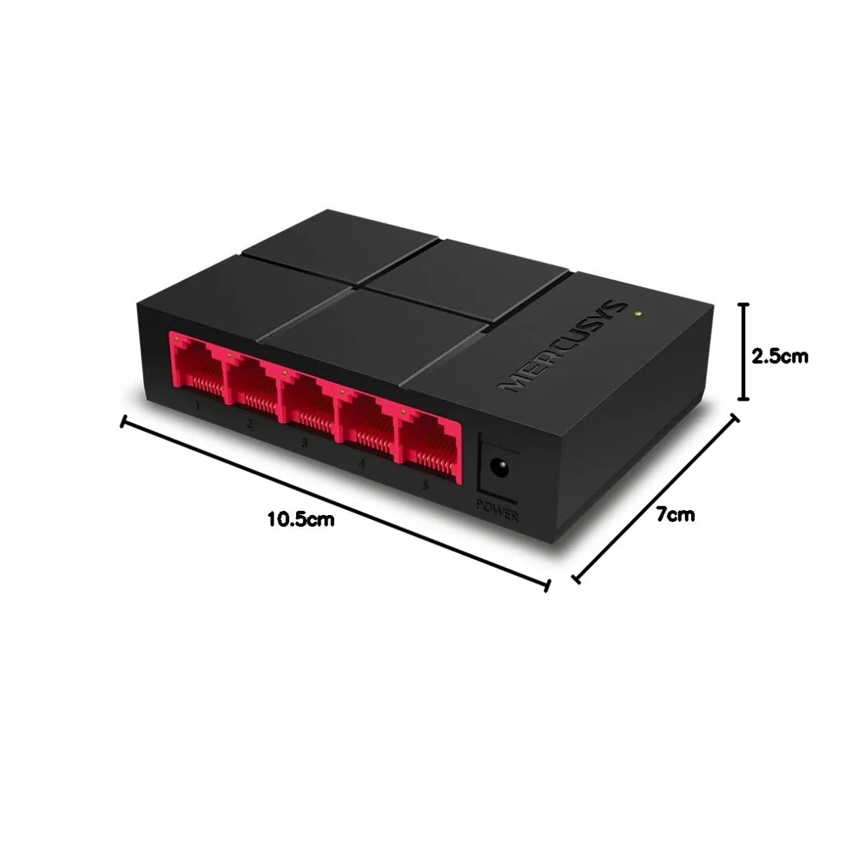 سويتش مكتبي MERCUSYS MS105G خمسة منافذ جيجابت - أسود - Thumbnail 6