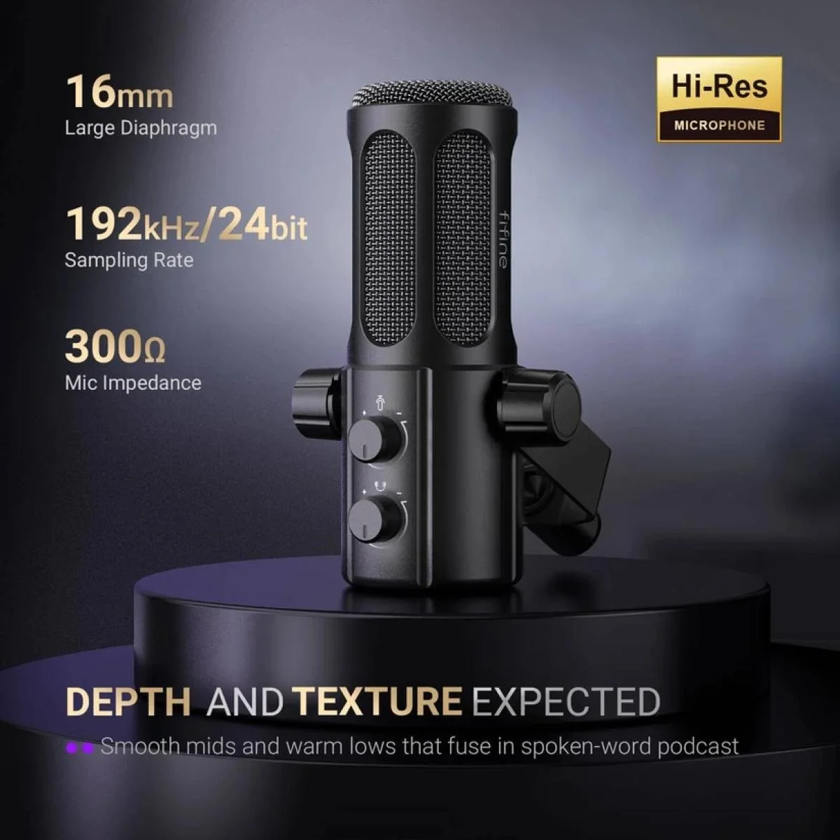 ميكروفون FIFINE AmpliTank Tank 6 ديناميكي USB/XLR - أسود - Thumbnail 2