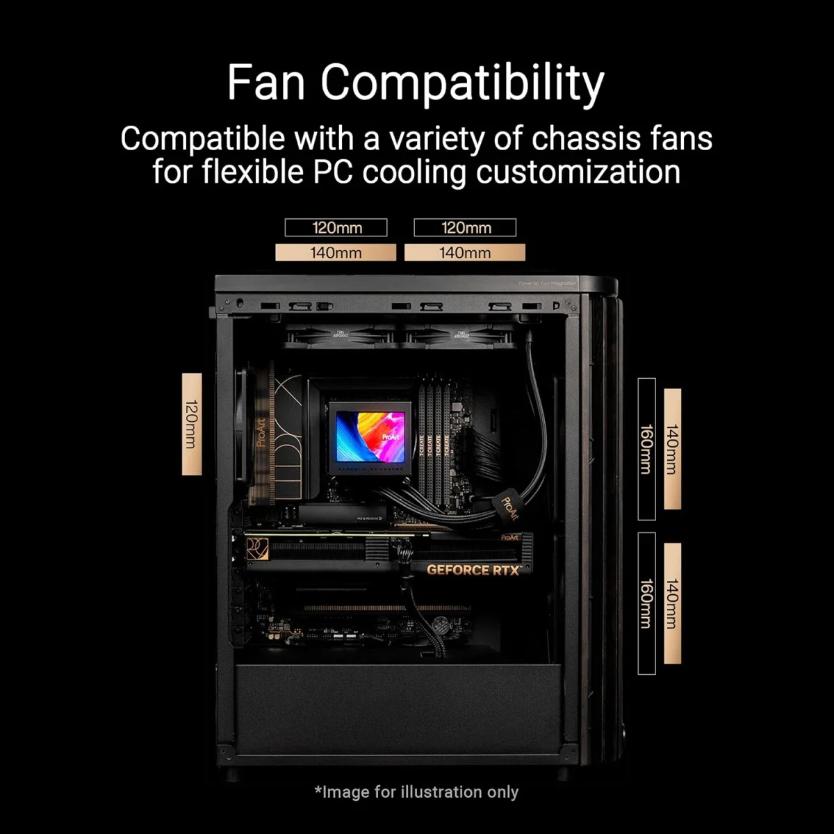 هيكل كمبيوتر Asus ProArt PA401 Wood Edition متوسط الحجم باللون الأسود - Thumbnail 5