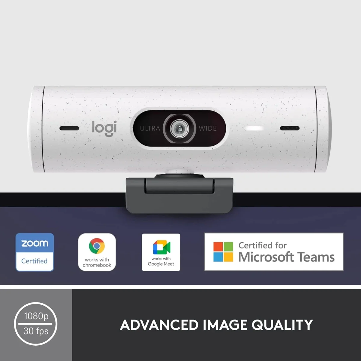 كاميرا ويب Logitech Brio 500 بدقة Full HD مع تصحيح إضاءة تلقائي وغطاء خصوصية - Thumbnail 3
