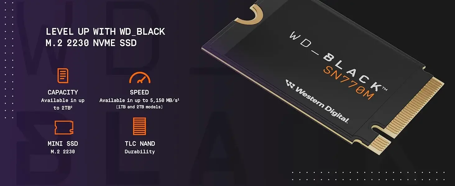 Western Digital WD_BLACK SN770M 2TB M.2 2230 NVMe PCIe Gen 4 SSD - Image 9