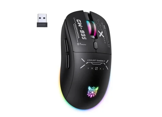 ONIKUMA CW935 Tri-Mode Wireless Gaming Mouse, 4K Hz Polling Rate, Black - Image 9