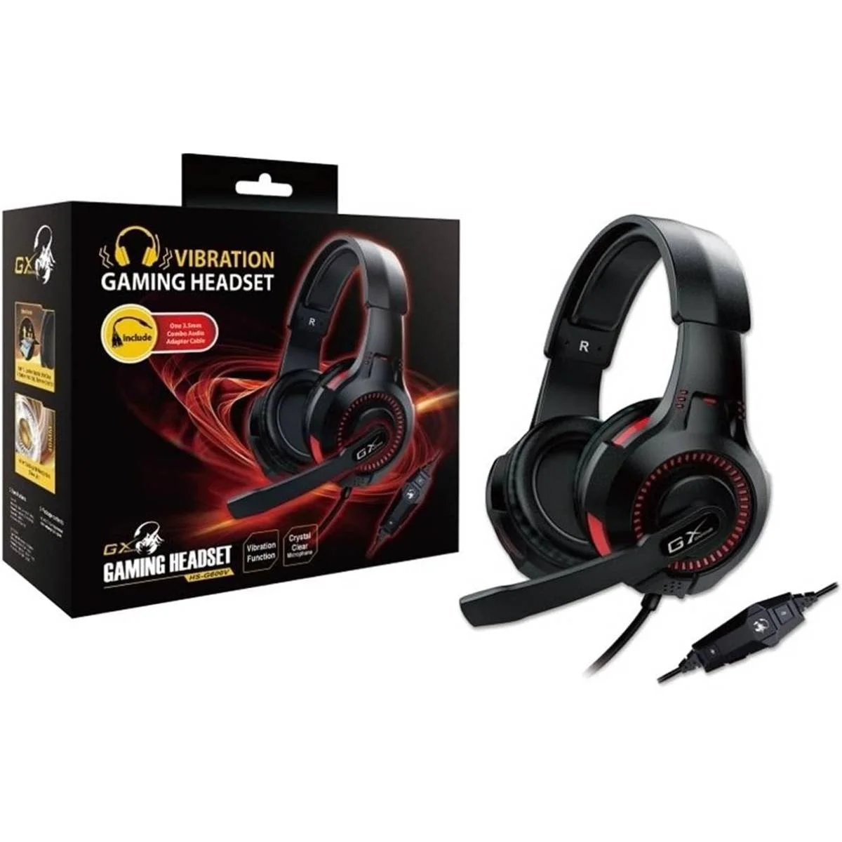 سماعة ألعاب Genius GX HS-G600V مع اهتزاز ودرايفرات 40 مم واتصال 3.5 مم + USB - Thumbnail 3