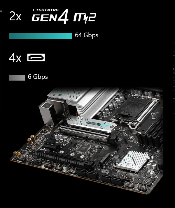 لوحة أم MSI B760M GAMING PLUS WIFI 6E mATX DDR5 مع PCIe 4.0 و2x M.2 - Image 15