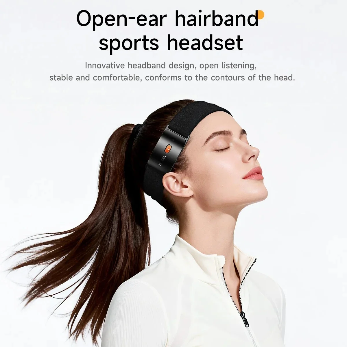 HOCO EA10 Open-Ear Hairband Sports Headset with 16.2mm Drivers - Black - Image 3