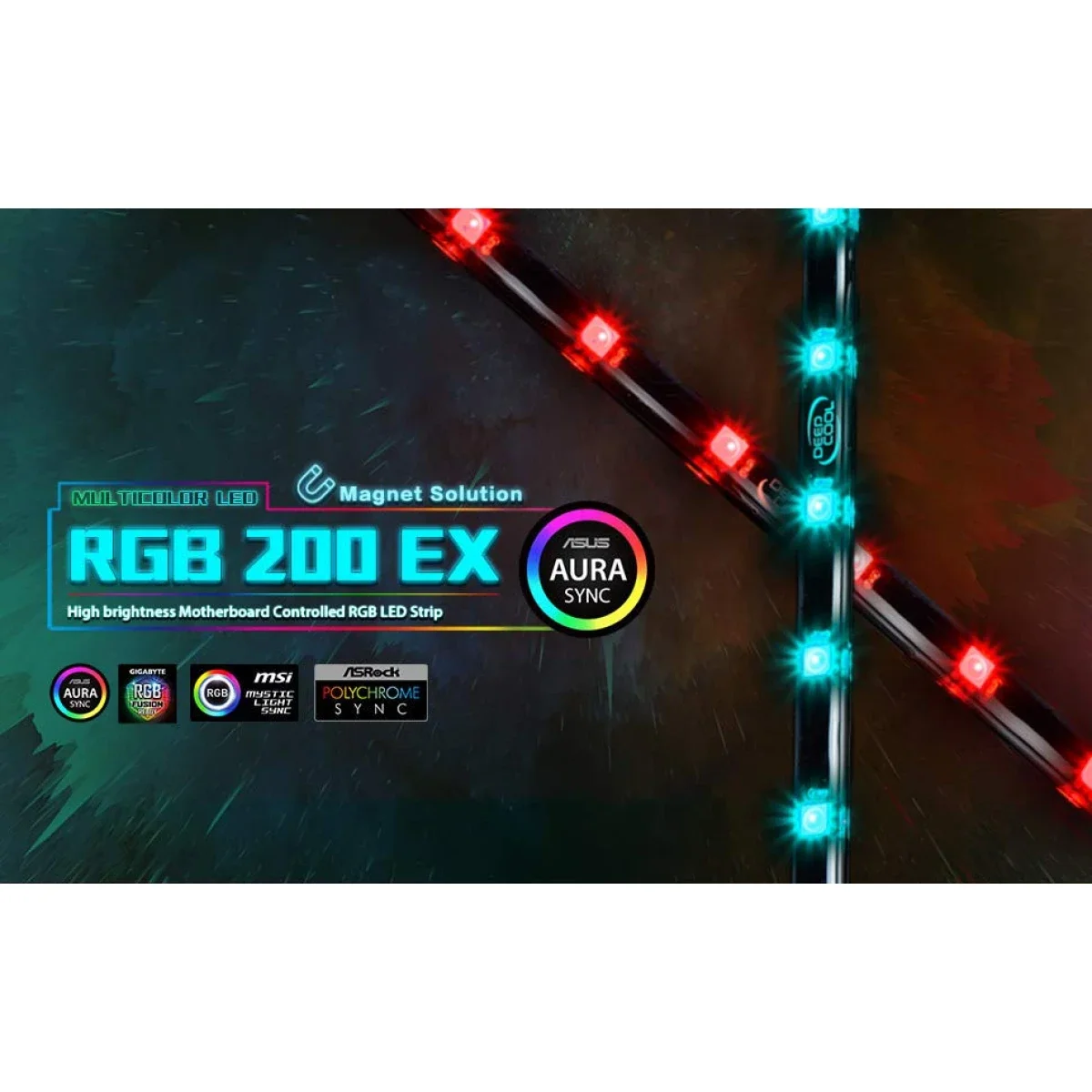 مجموعة إضاءة شرائط LED RGB مغناطيسية DeepCool RGB 200 EX - Thumbnail 2
