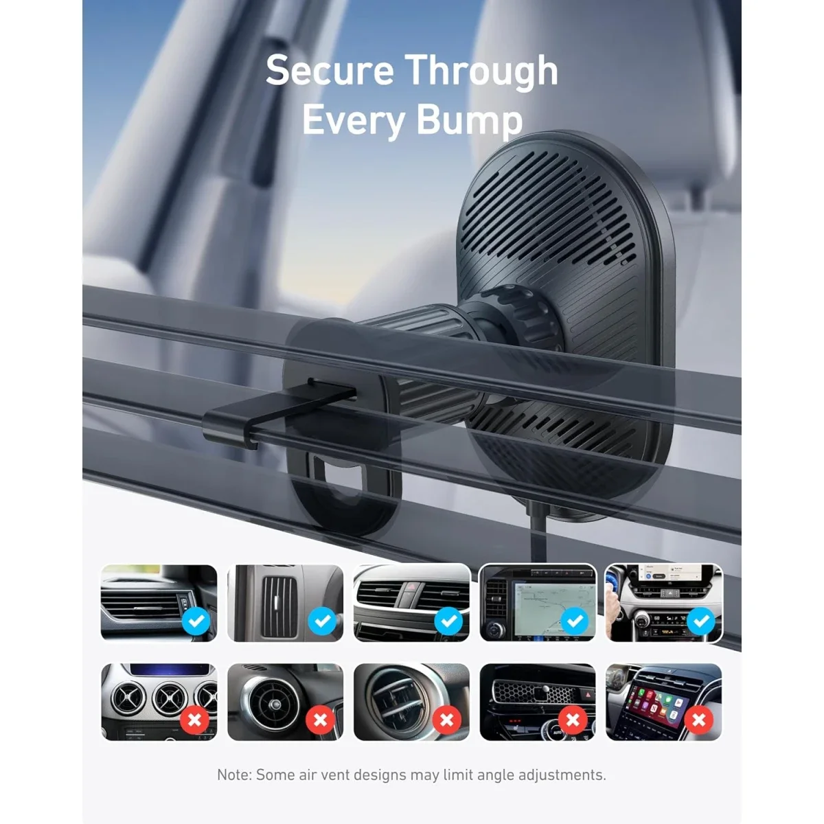 Anker MagGo Qi2 15W Magnetic Wireless Car Charger for iPhone 16/15/14 - Image 3