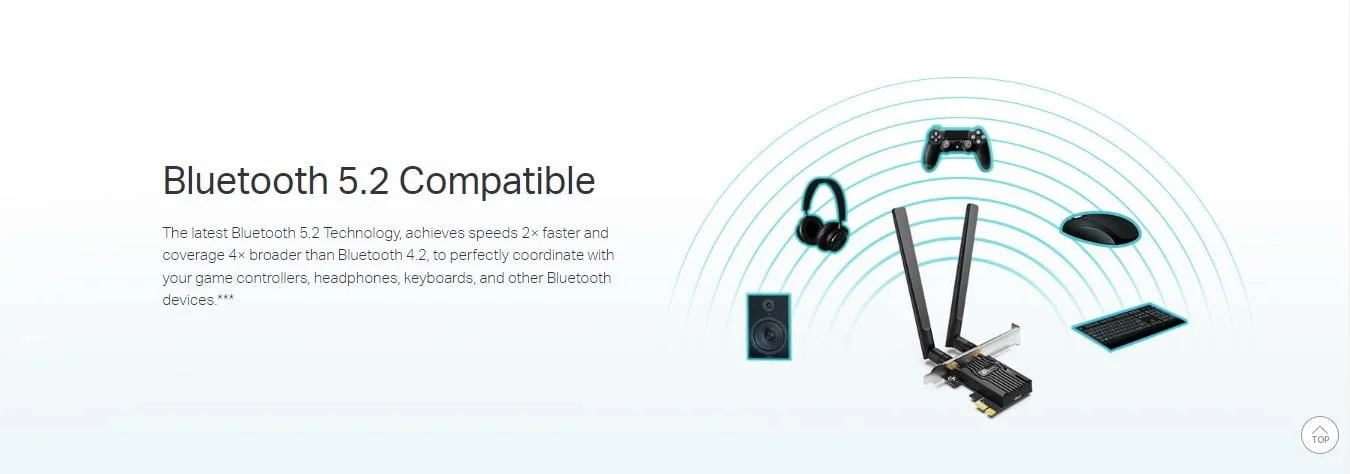 كرت شبكة TP-LINK Archer TX20E AX1800 للكمبيوتر Wi-Fi 6 وبلوتوث 5.2 PCIe بسرعة حتى 1201 Mbps على 5 GHz - Image 10