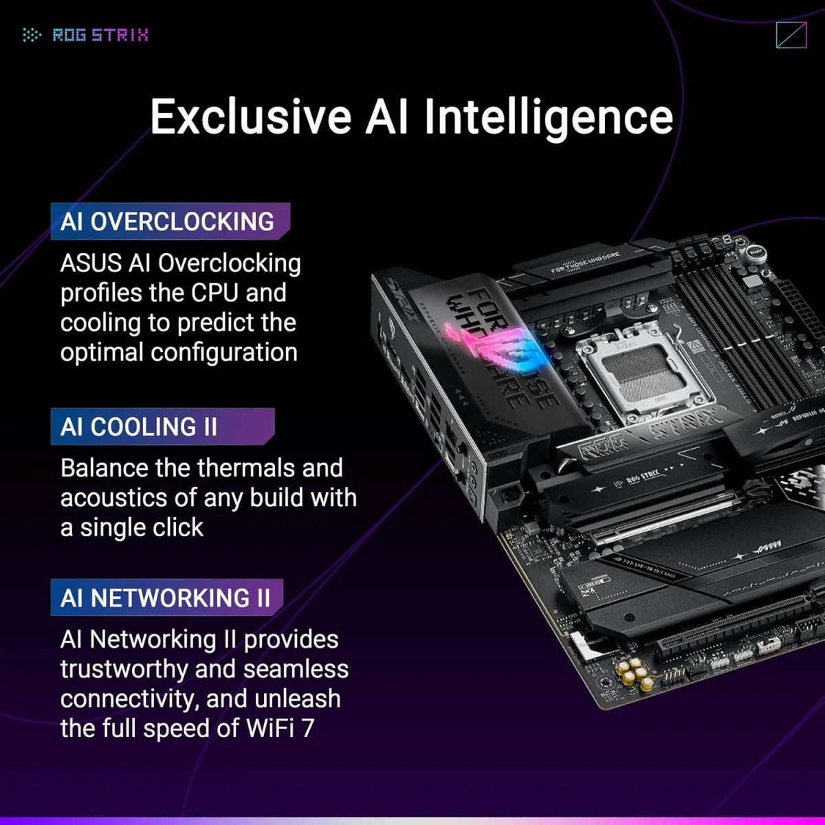 Asus ROG STRIX X870E-E GAMING WIFI 7 DDR5 ATX Motherboard for AMD AM5 - Image 2