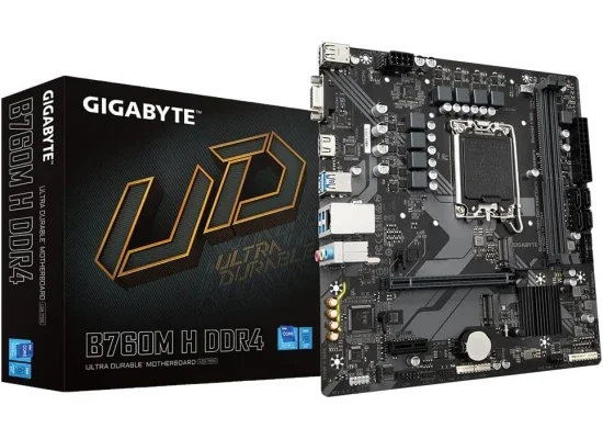 GIGABYTE B760M H DDR4 Intel B760 Motherboard with PCIe 4.0 and 2x M.2