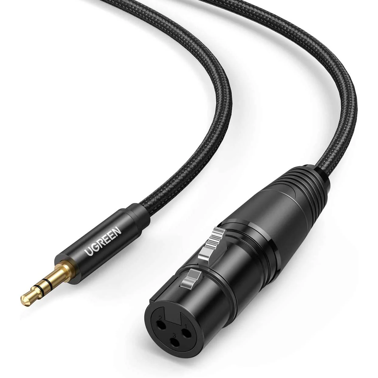 Ugreen 20244 3.5mm Three-Pole Male AUX to XLR Female Audio Cable, 2m