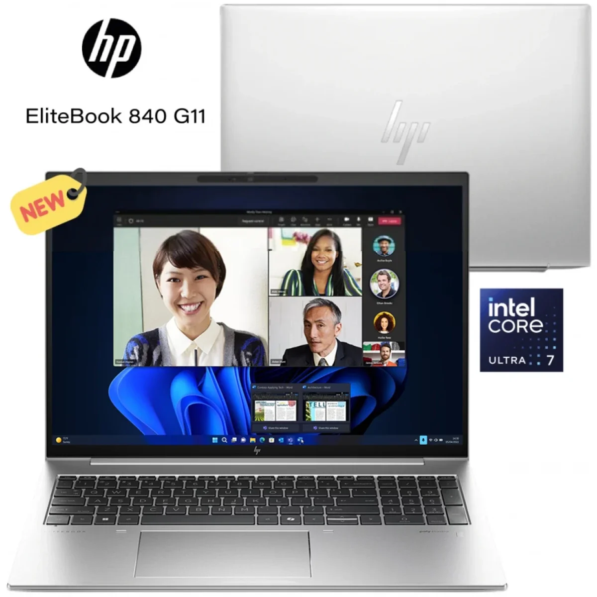 لابتوب أعمال HP EliteBook 840 G11 بمعالج Intel Core Ultra 7 ‏10 أنوية - فضي