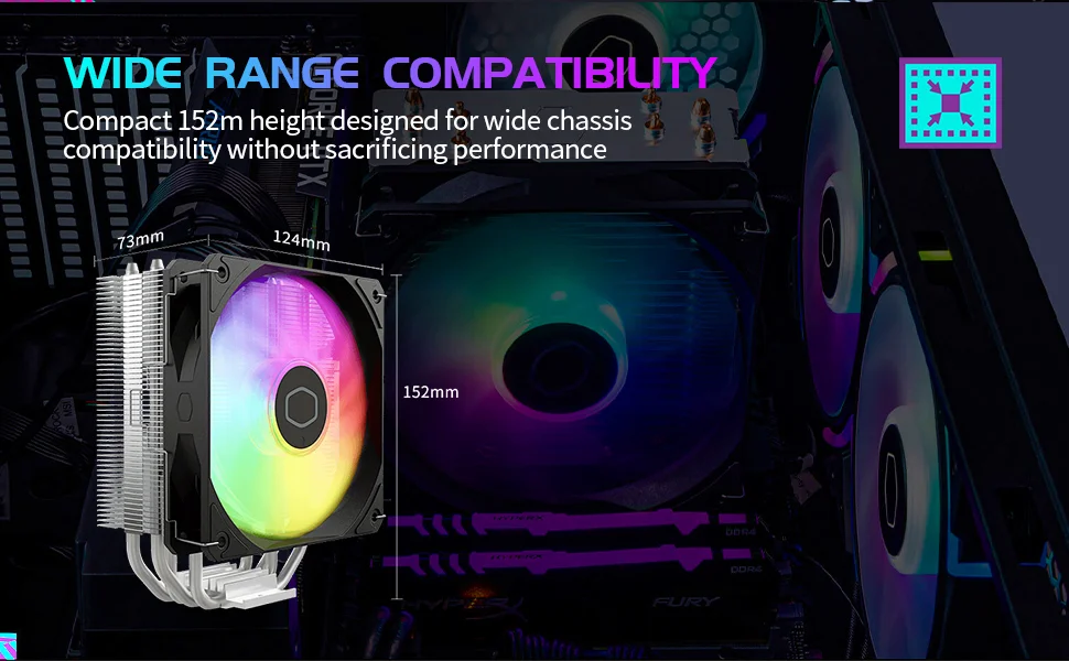 مبرد هوائي للمعالج Cooler Master Hyper 212 Spectrum V3 بإضاءة RGB - Thumbnail 11